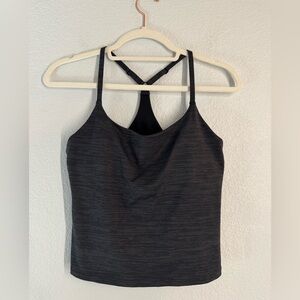 Outdoor Voices Black with Light Gray Striped Racerback Tank